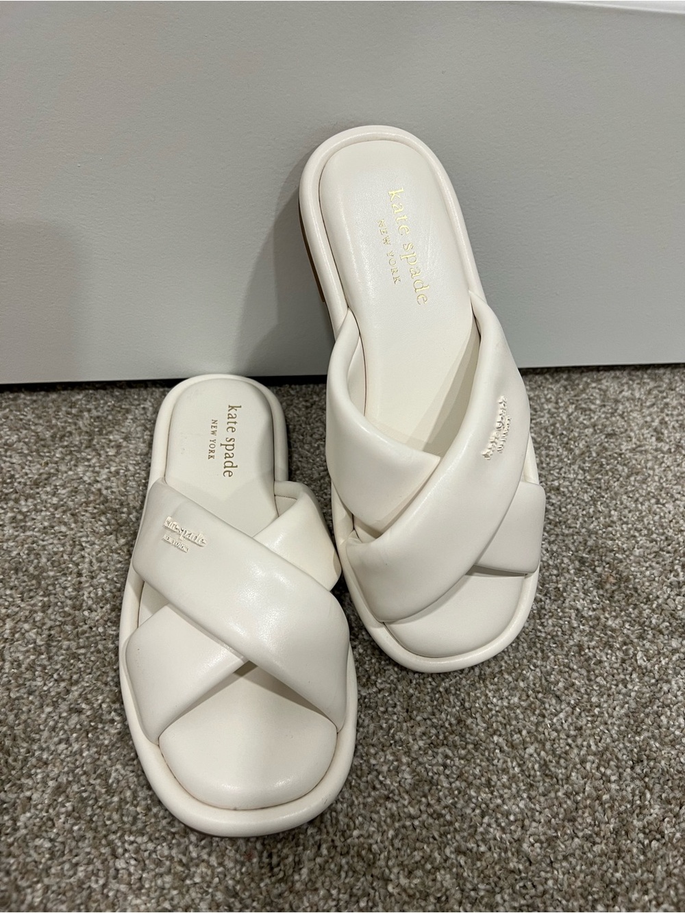 Kate Spade White Rio Slide Sandals